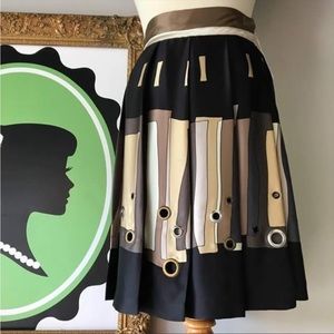 Anthropologie Silk Grommet Skirt